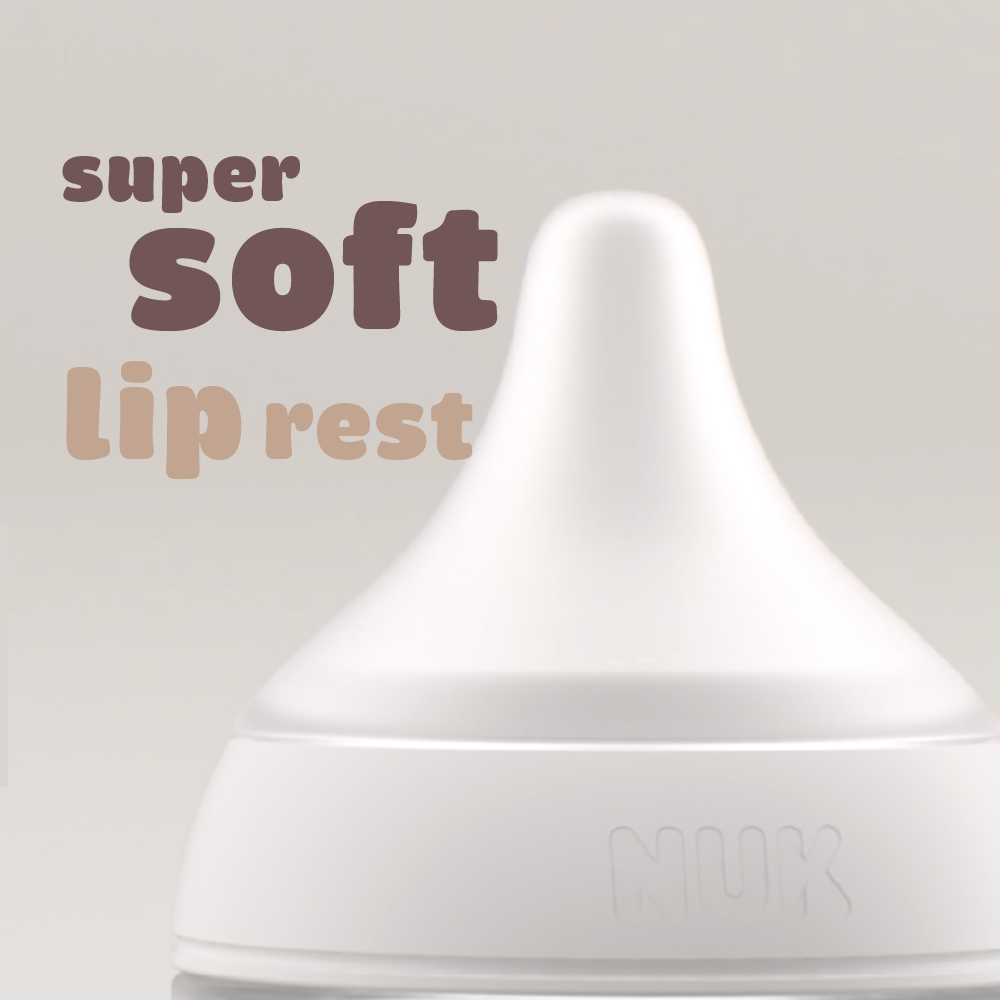 White lip rest with 'super soft lip rest' text on a gray background