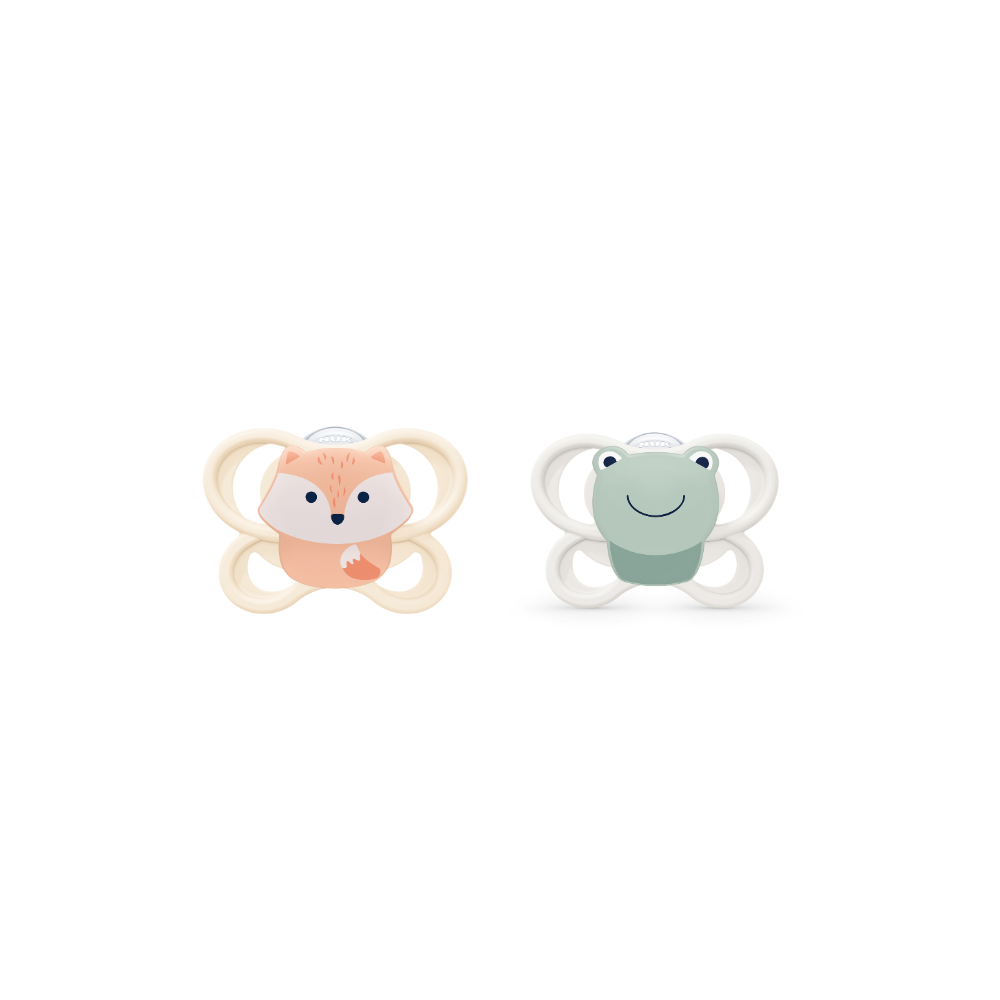 NUK Perfect Match Air Mini Soother 2 Pack - Fox/Frog