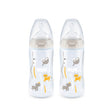 NUK Temperature Control Bottle with Silicone Teat 300ml 2 Pack- Safari - ShopBaby