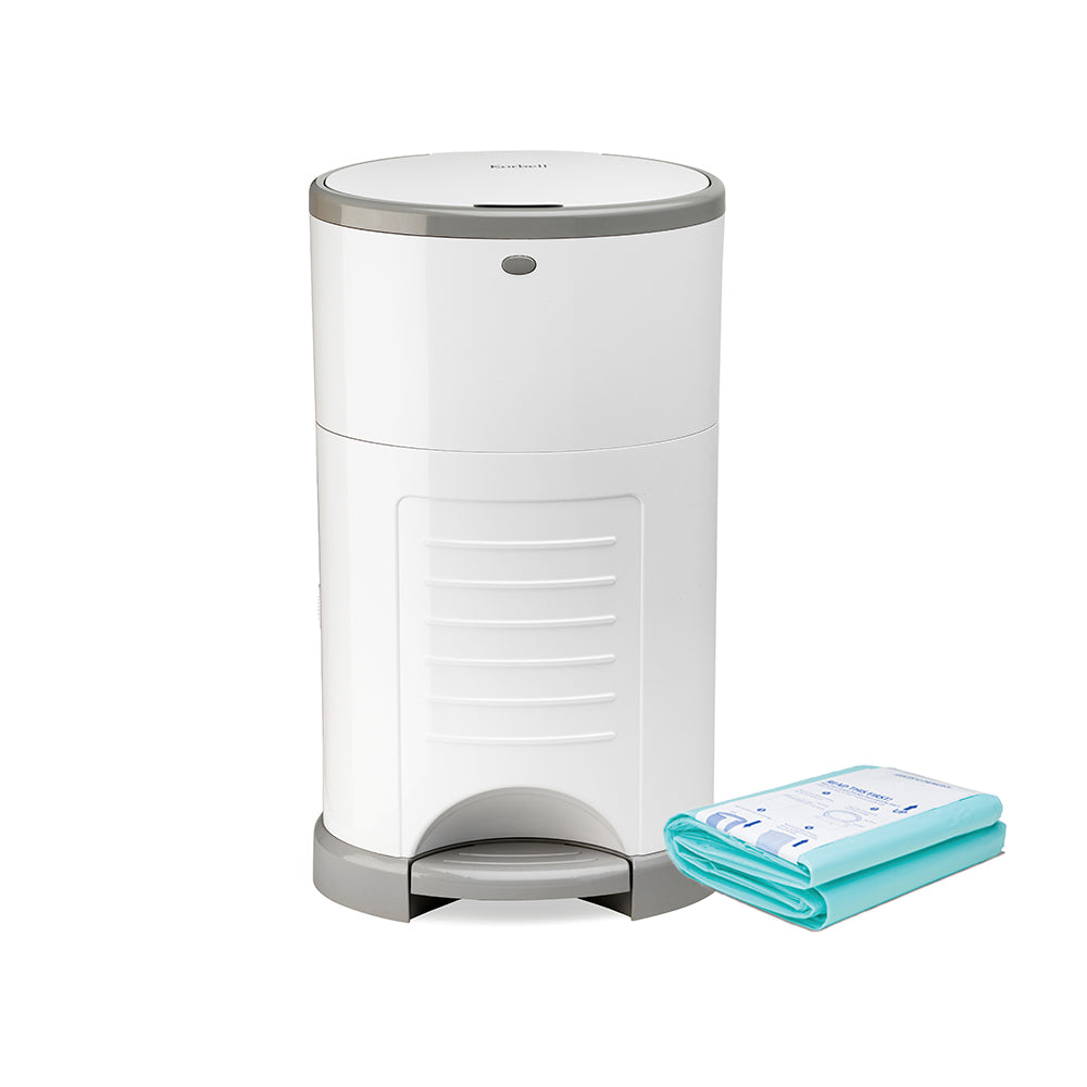 Korbell Plus size 26 Litre Nappy Bin Bundle - White (with free liner) - Shopbaby