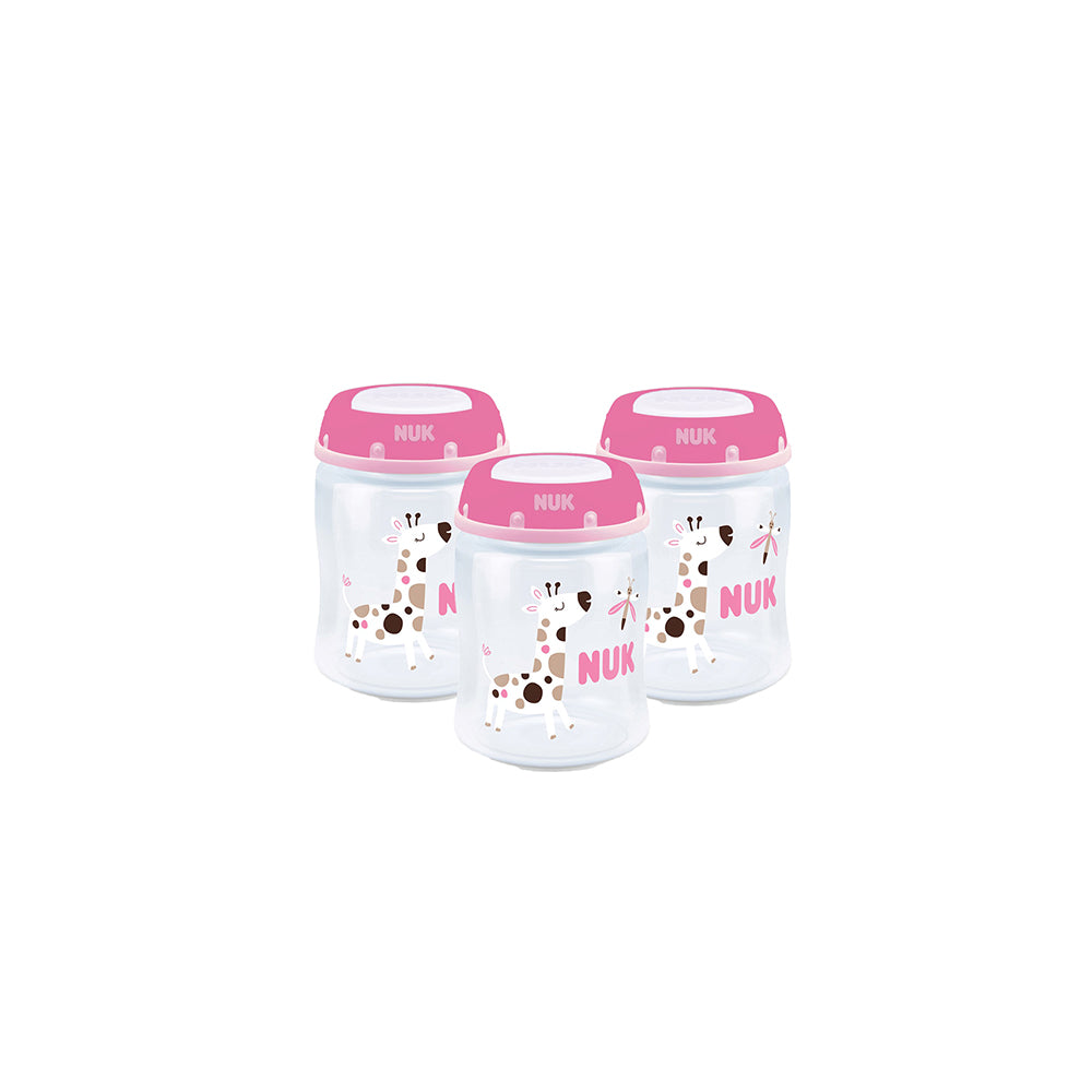 NUK First Choice Temperature Control Breastmilk Storage 150ml 3 Pack - Giraffe - Shopbaby