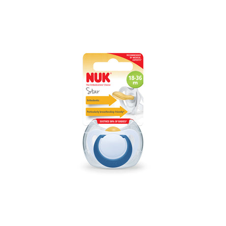NUK Star Latex Soother 1 Pack - Blue