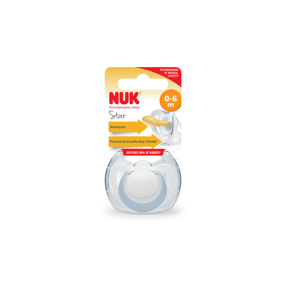 NUK Star Latex Soother 1 Pack - Blue