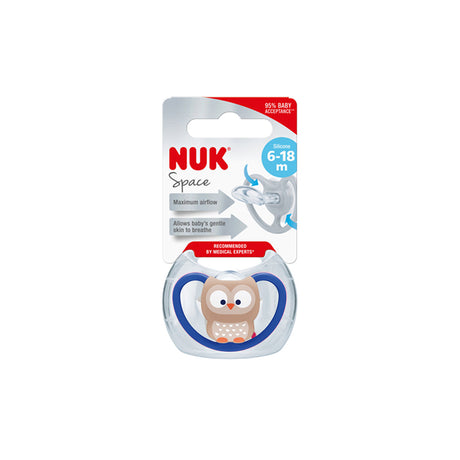 NUK Space Silicone Soother 1 pack - Blue Owl