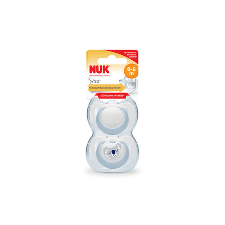 NUK Star Silicone Soother 2 Pack - Blue/Koala